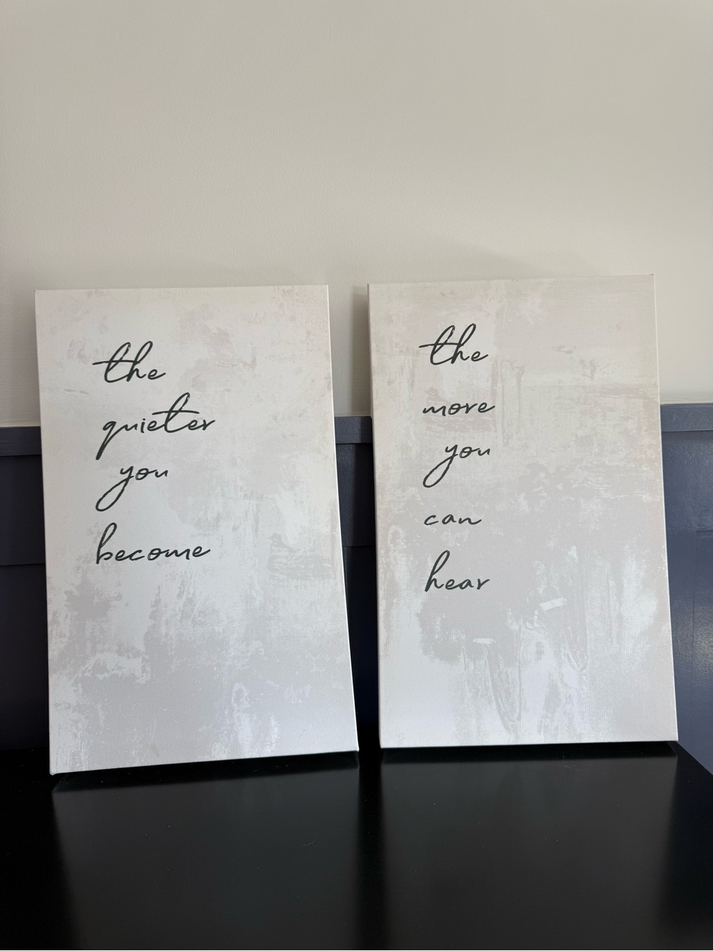 Set of 2 Neutral Script Wall Art Canvases
